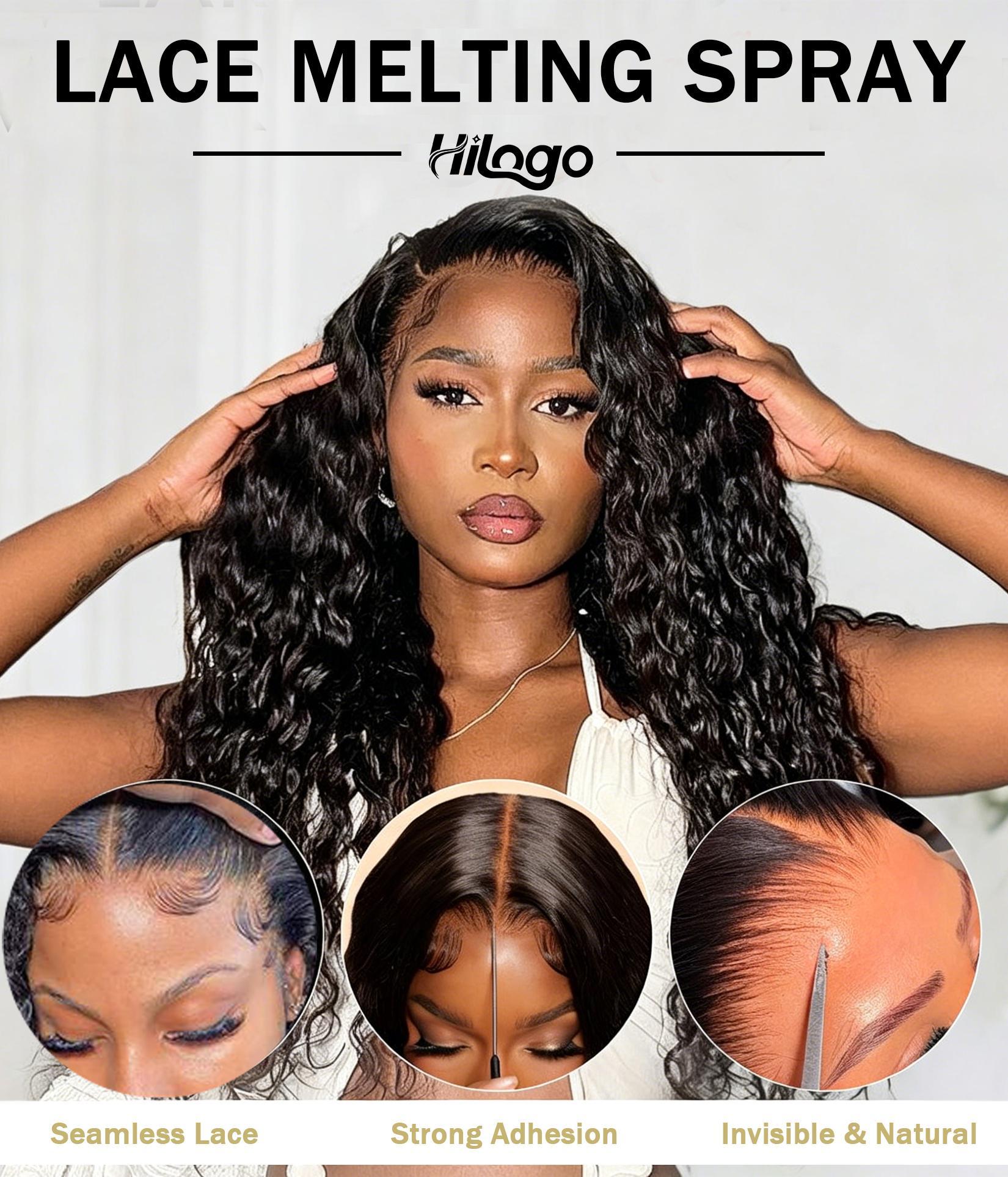 Hilogo Lace Melt Spray for Wig Install | Strong Hold & Natural Hairline Lace Melting Spray for Ashy Lace - Sweat-Proof & Slay-Proof Haircare Spray 6.09 FL OZ 180 ML#SummerWins #DealsforYouDays