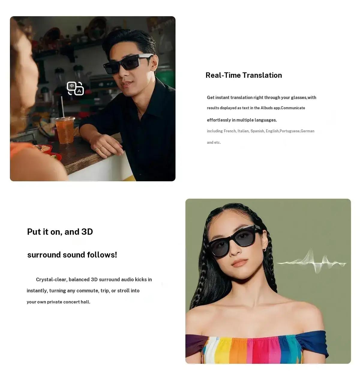 New Mt5 Ultra Ai Smart Glasses, 8mp HD Camera, Voice Recording, Real-Time Translation, Bluetooth-compatible Call, 300mah Battery, 2000mah Charger, Unisex