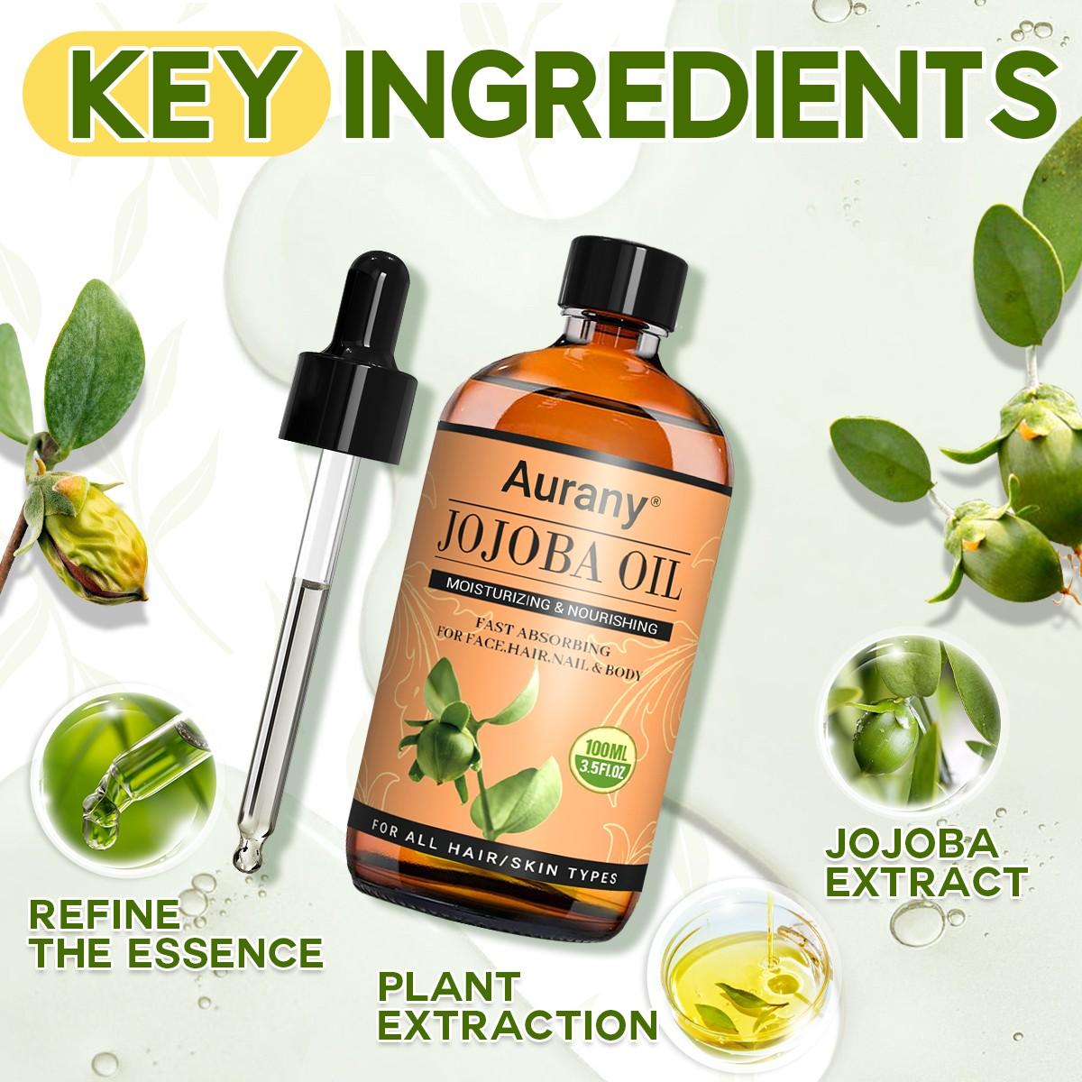 Jojoba Oil Essential Oil for Skin, Premium Grade Carrier Oil,Essential Oil For Moisturize and Relieve Dry Skin,Natural Cold Pressed Oil ,Suitable For Face,Hair,Nail and Body,Essential Oils for Diffusers for Home-100ML