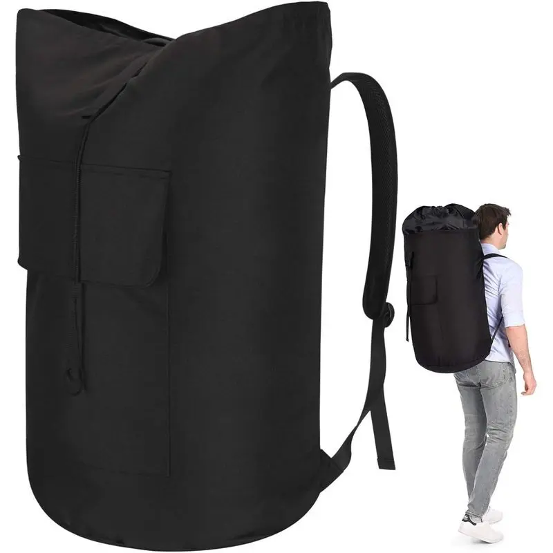 115L Extra Large Laundry Backpack, Heavy-Duty 600D Oxford Clothes Bag with Padded Shoulder Straps, 28 x 15 In, 50 lb Load for Dorm, Apartment and Travel