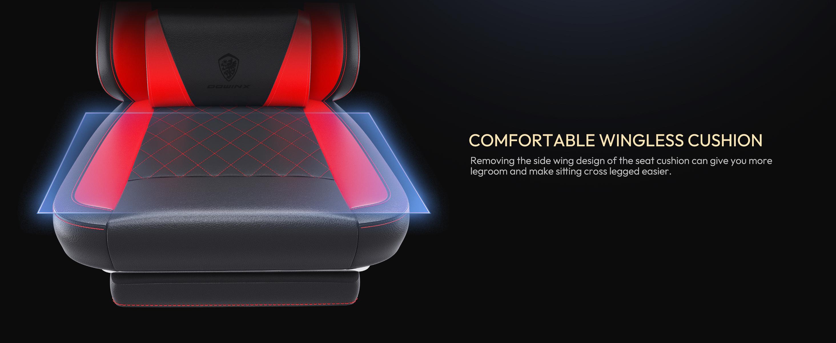 Dowinx Gaming Chair,waist massage and foot pedals for adults，pocket spring pad, ergonomic computer chair,high back gaming chair leather office gaming 300 lb