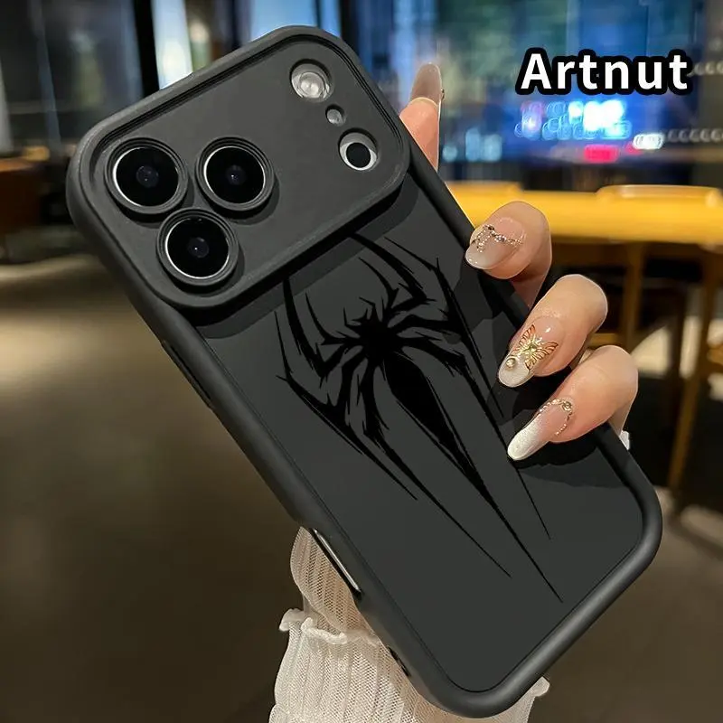 TPU Silicone Cellphone Cover, Shockproof Protective Handheld Device Case with Shadow Spider Pattern, Camera Protector for iPhone 18 Pro Max,17,16 Plus,15,14,13,12,11,XR,Air E Mobile Phone Accessories