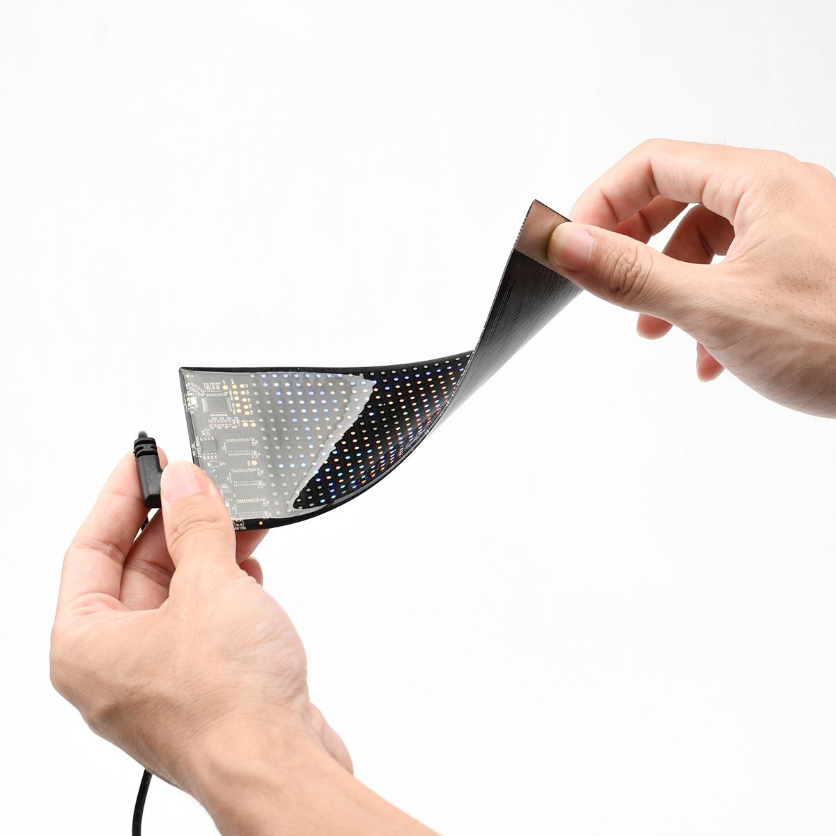 Dynamic Pixel Matrix Car Smart Display APP Remote Dual Control RGB Flex Film Screen DIY Animation Real Time Music Sync Voice Activated Gift For Men Tech Upgrade