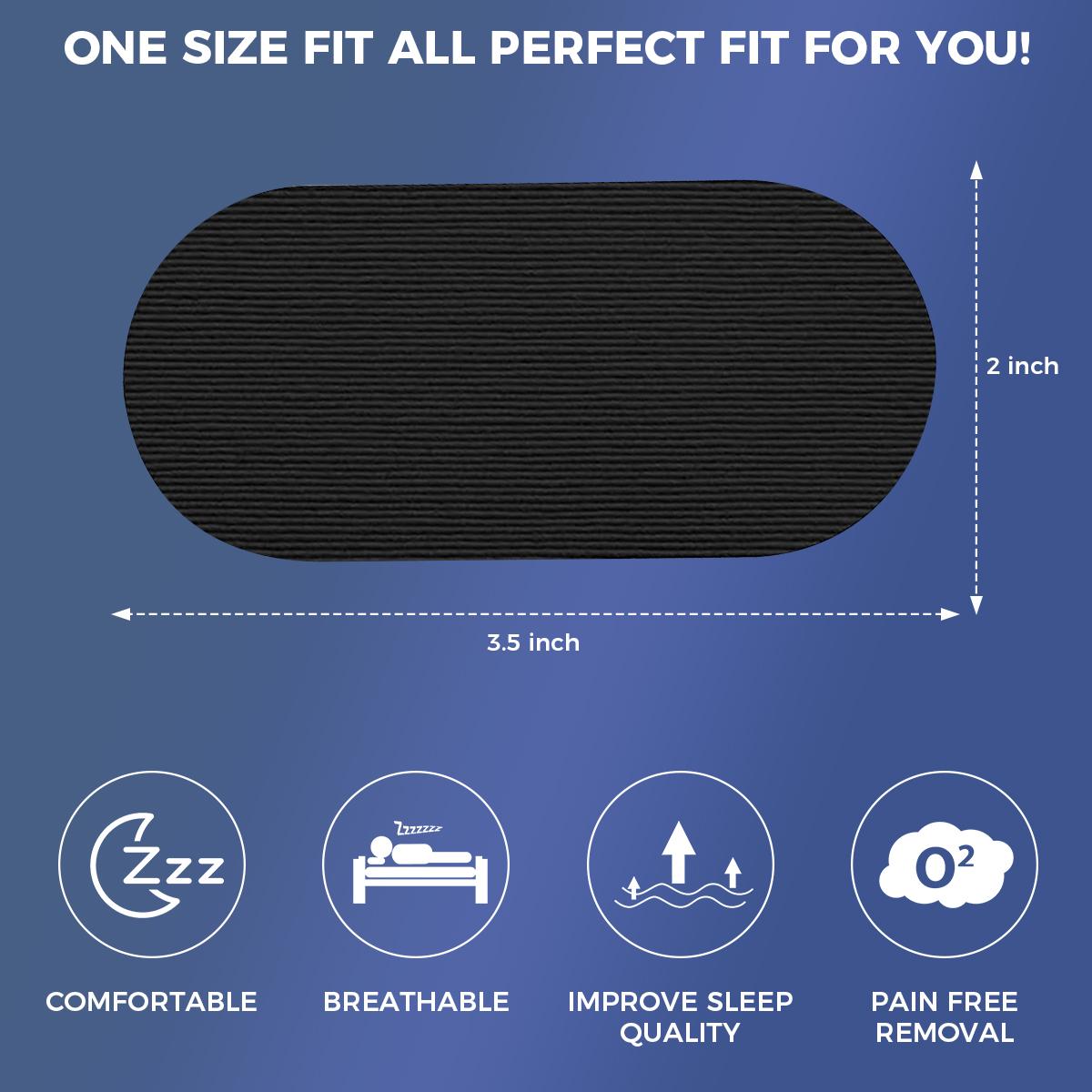 Black Hypoallergenic Micropore Medical Cotton Mouth Tape (35 Strips) - Anti Snoring Devices, Gentle Touch, Skin-Like Stretch, Unisex Sleep Aid, Exercise Support Sports Tape