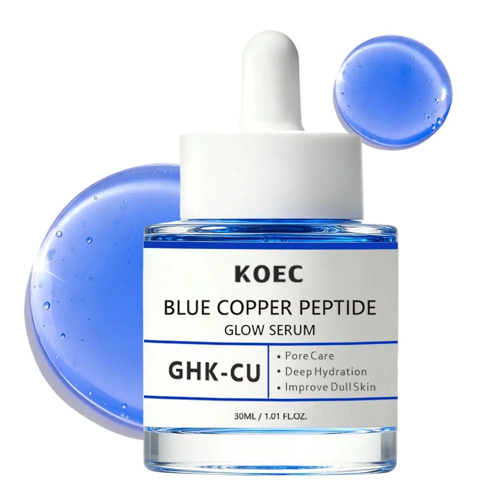 Blue Copper Tripeptide Glow Serum, Plumping Facial Serum Infused with Niacinamide | Anti-Aging, Skin Firming Formula to Boost Youthful-Looking Radiant Skin Hydrating Radiant Glow