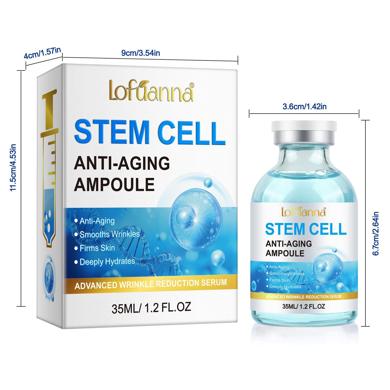 Facial Stem Cell Essence Serum, 2 Ampoules Micro Needle Enhancer, Korean Skincare, Wrinkle, Scar, Hydrate, Revitalize Skin