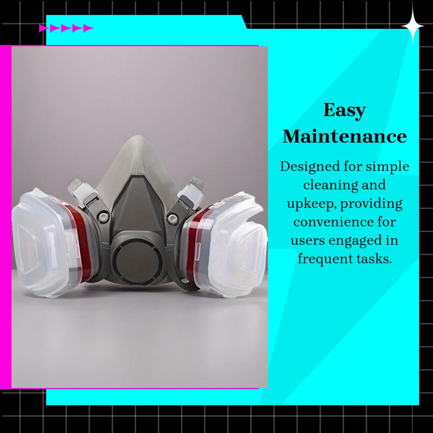 Half-Face Respirator Mask with Filter Box, Reusable Dustproof Safety Mask for Paint, Woodworking, Construction, Polishing, Chemicals and DIY #GLOBAL PICKS