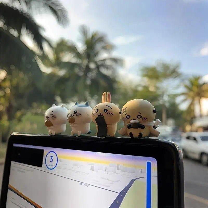 chiikawa car ornaments toys doll rearview mirror car screen console decoration cartoon hachiware Usagi car accessories gift