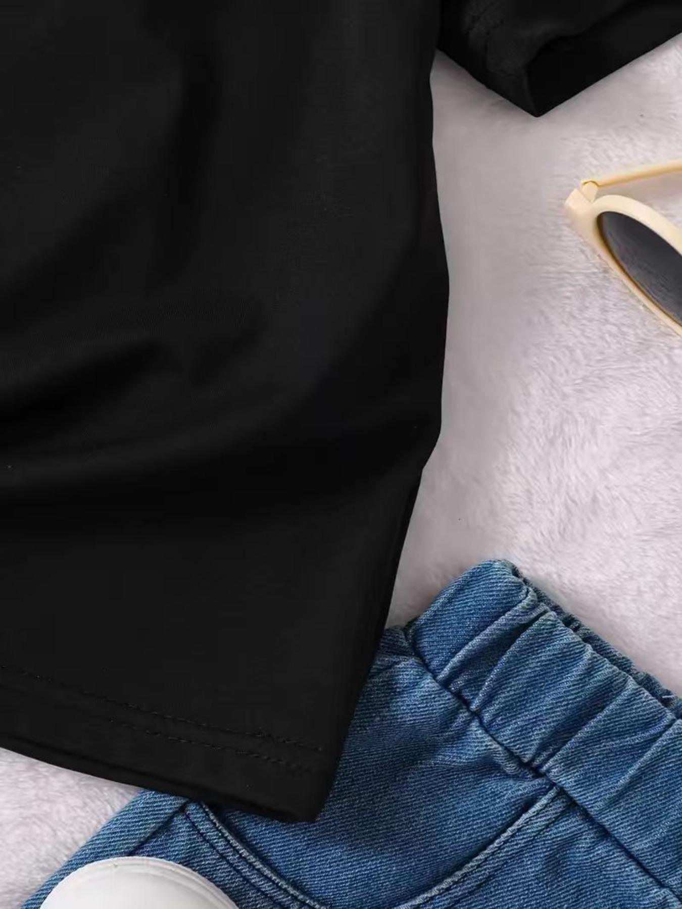 New Men's And Women's Short-Sleeved T-Shirts With Round Neck, Summer Black Top, Independence Day Dinosaur, Stars And Stripes Cape Patriotic Theme Print, Fashionable For Outdoor Leisure, Comfortable And Versatile, Excellent Gift Choice