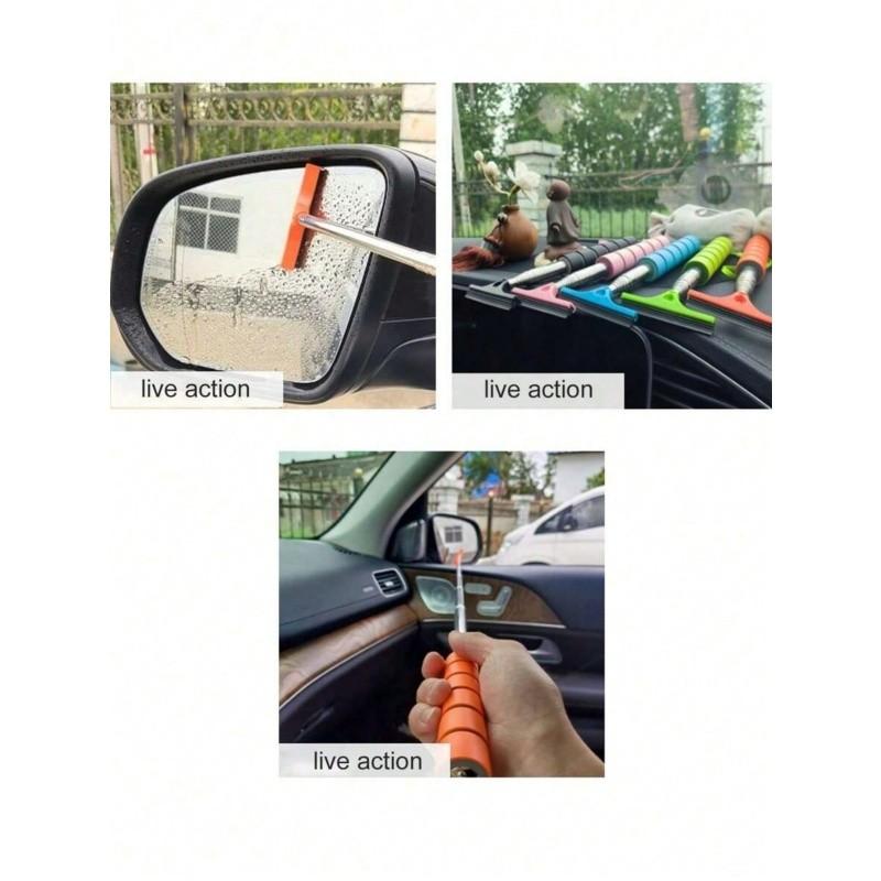 1pc Extendable Windshield Cleaner, Portable Car Mirror Scraper, Raindrop Remover, Side View Mirror Blade, Rearview Mirror Scrubber