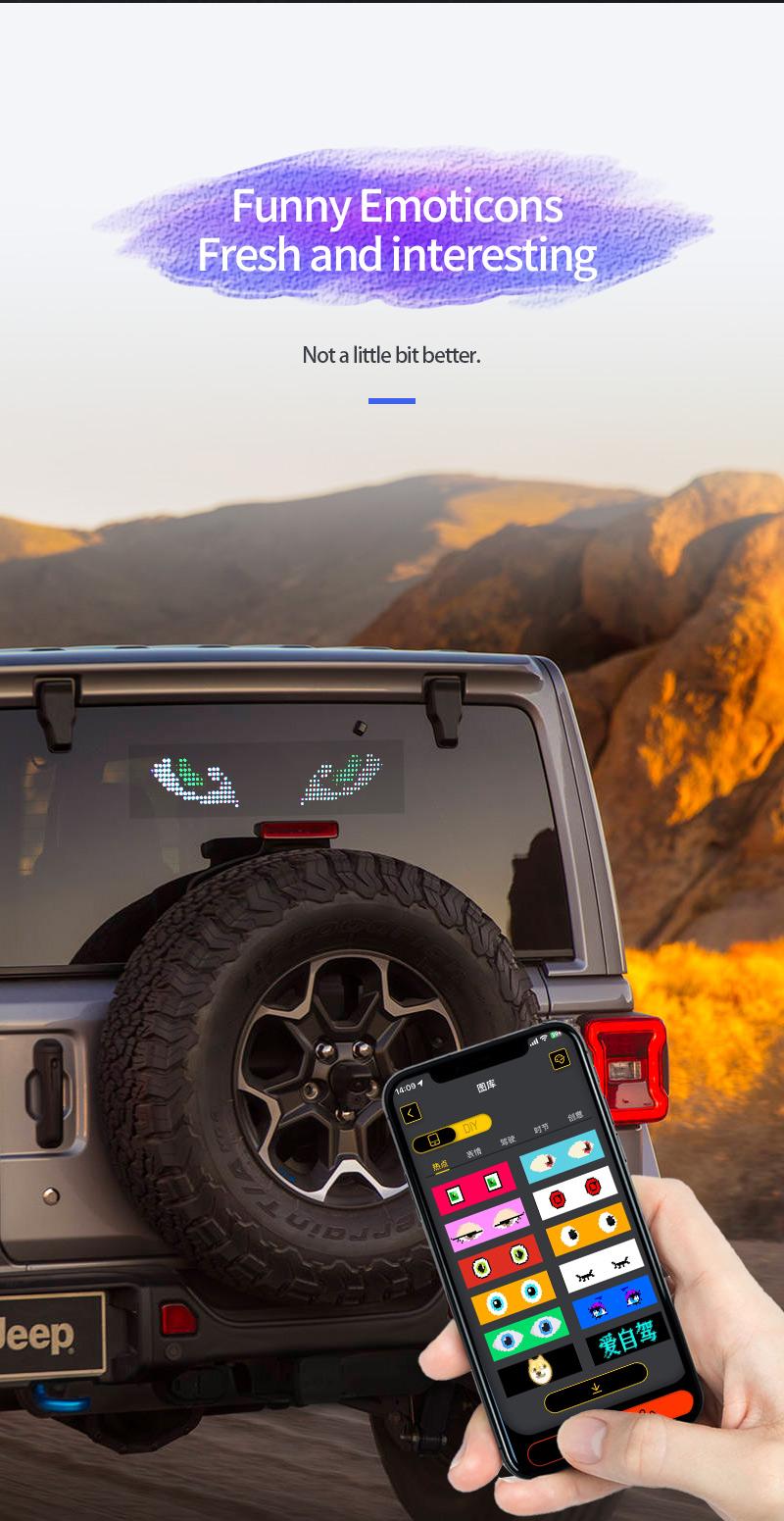 Eyes For Car windshield, Devil eyes For Vehicle: Programmable, Bluetooth APP Control, Pre-made Animations & Customizable Text LED Sign for car Display Eyes For Car windshield, Devil eyes For Vehicle: Programmable, Bluetooth APP Control, Pre-made Animations & Customizable Text LED Sign for car Display