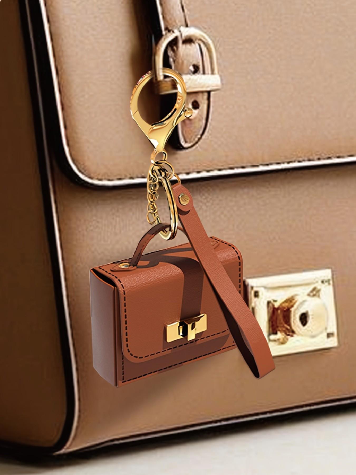 PU Leather Mini Keychain Wallet, Fashionable Coin Holder for Keys and Coins, Perfect Holiday Gift, Casual Style, All Seasons