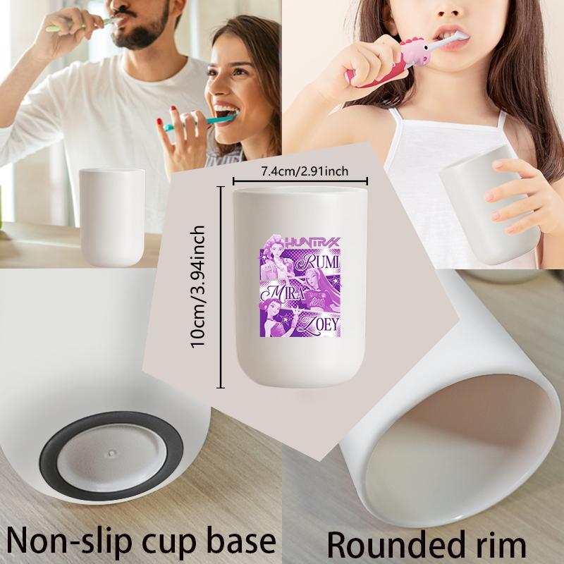 1pc mouthwash cup, cartoon pattern printing, durable bathroom toothbrush cup, wash cup, toothbrush holder, bathroom storage, bathroom water cup, brushing cup, Christmas Valentine's Day gift for students back to school (only cups are sold)