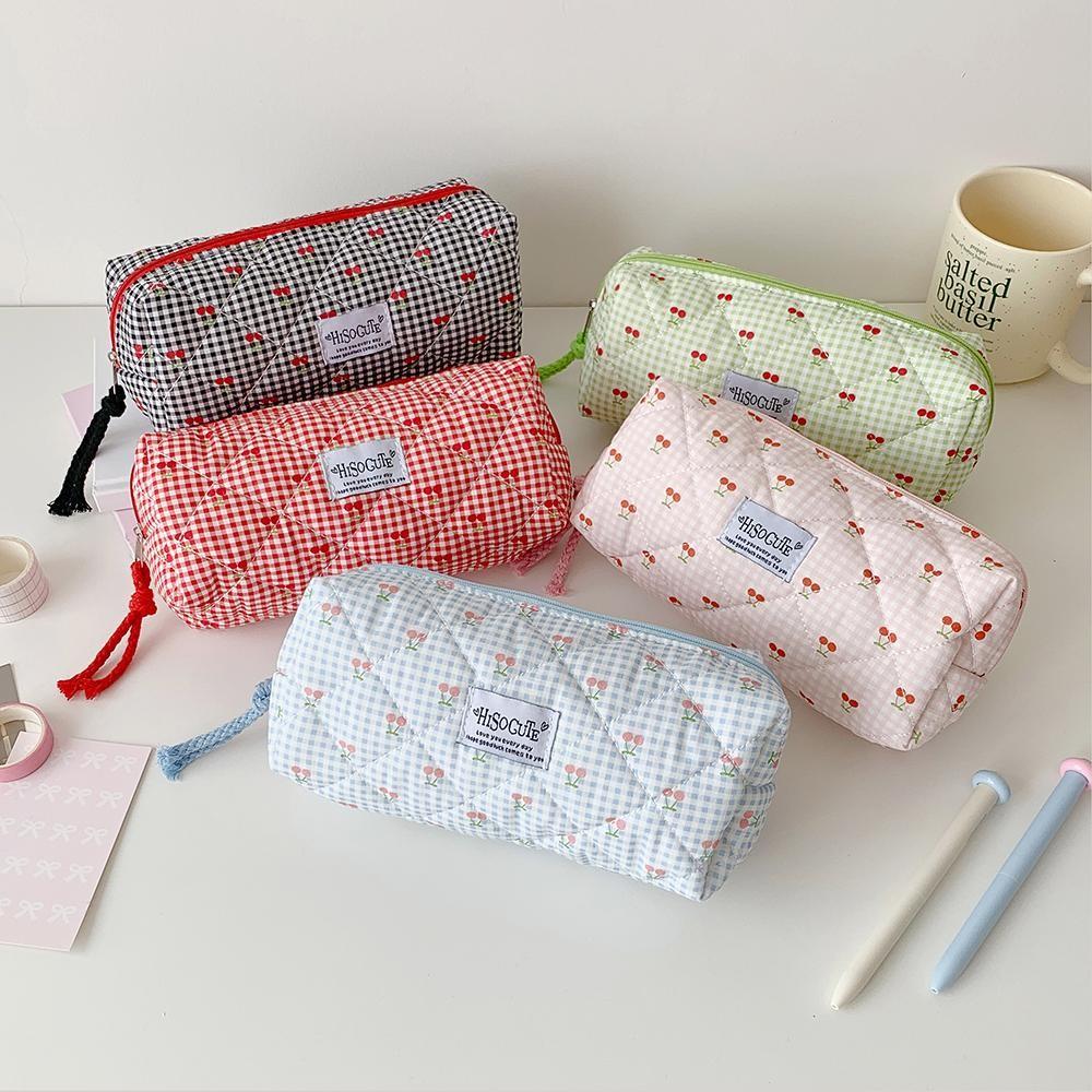 Cute Cartoon Cherry Pencil Case, Portable Stationery Organizer Bag, Adorable Cosmetics Storage Pouch, Ideal for Students