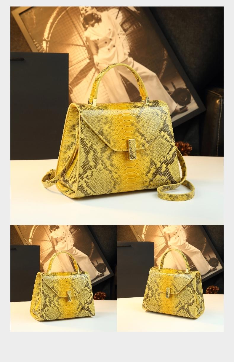 Elegant Snake Print Handbag, Luxurious Retro Small Square Bag, Chic Commuter Crossbody Bag, Unique Design Shoulder Bag