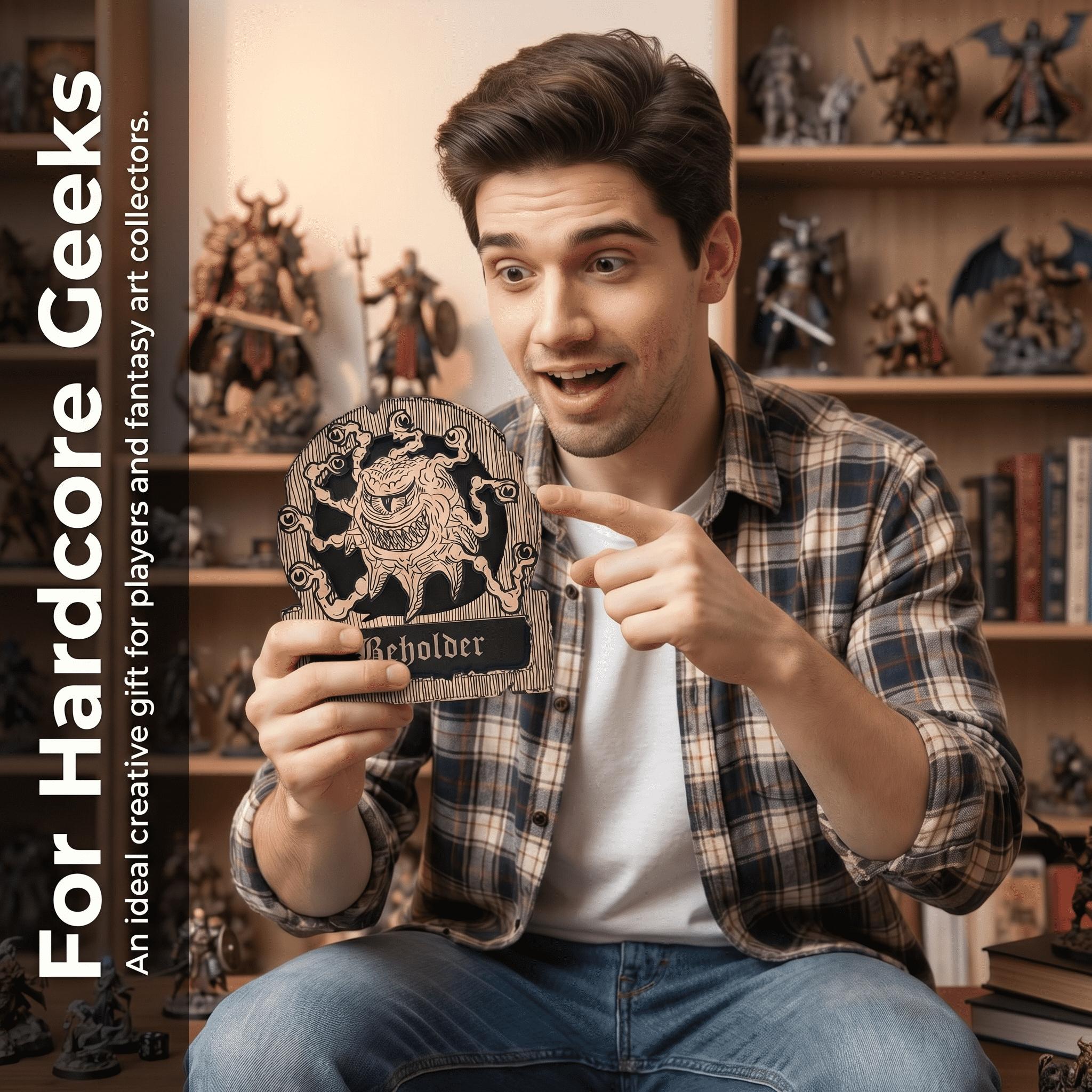 Role-Playing Game Dice Tray Coaster Set, Beholder Class Icons Cute Coasters, Fantasy Home Decor, Kitchen Gift, No Dice Included