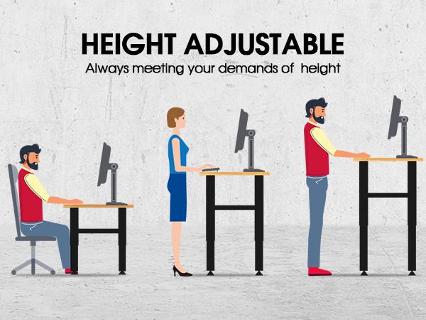 Adjustable Workbench 48" 2000 Lbs Load Capacity Heavy Duty Wood Work Bench, Smooth Surface Table with Power Outlets for Garage, Workshop, Office, Home, Commercial