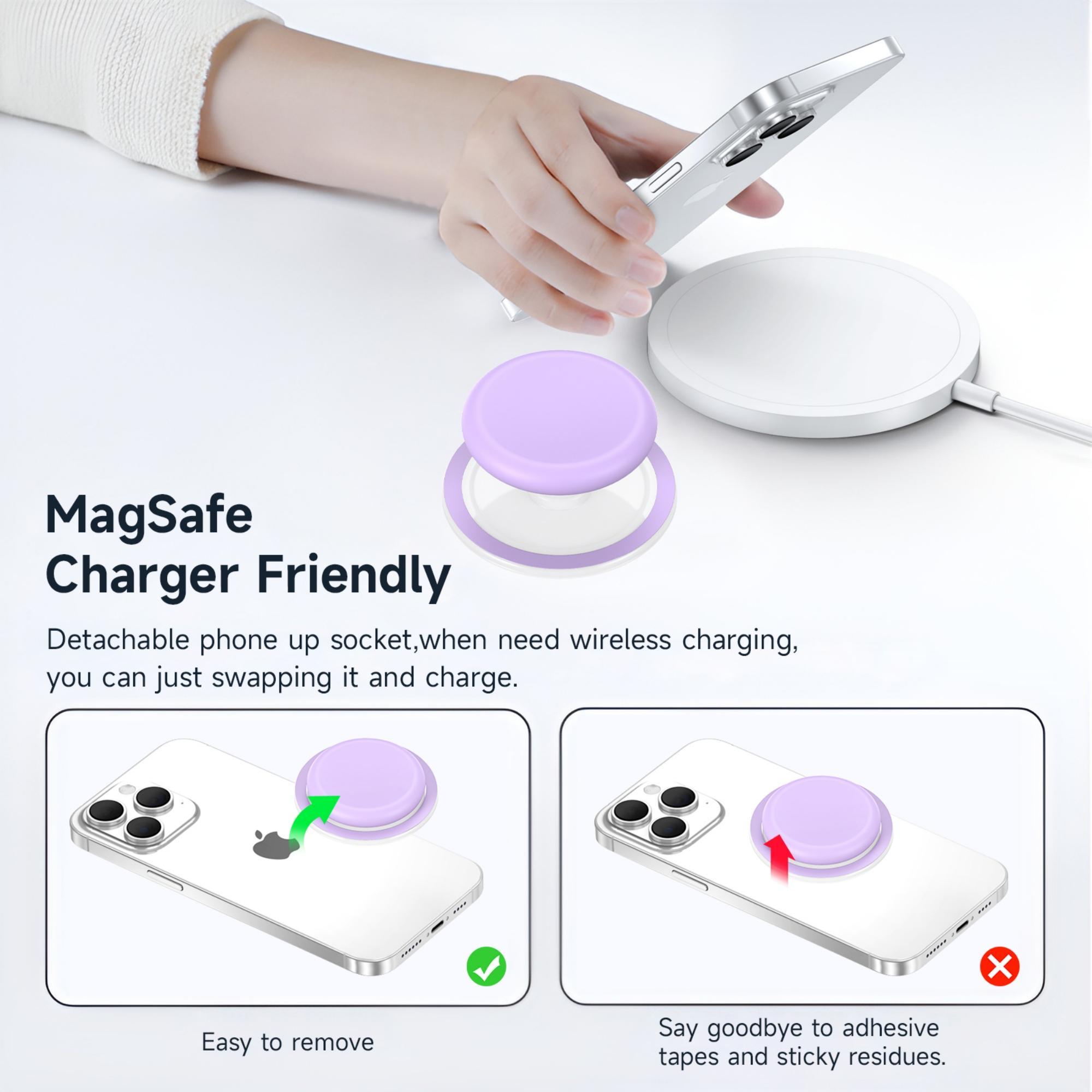 Strong Magnetic Phone Grip, Telescopic Lazy Phone Bracket, Removable Round Silicone Part, Hands-Free Phone Mount for iPhone 17/16/15/14/13/12 Series #GLOBAL PICKS