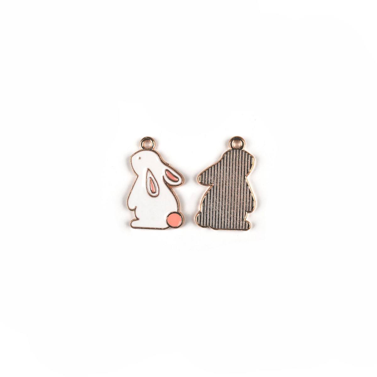 Cartoon Jewelry DIY Accessories, Alloy Oil Drop Rabbit Keychain Pendant Material, Cute Bunny Claw Charm for Crafts and Gifts