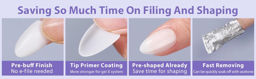 btartboxnails XCOATTIPS Soft Gel Nail Tips - Product only 150pcs Long or Short White Press On Nails,  Square or Almond Fake Nails Salon Quality Acrylic Rjbl-S-Kit-Brown