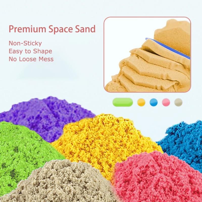 Easter Sandbox Playset, Sensory Space Sand Kit with Fruit Ice Cream Molds, Stress Relief Toy