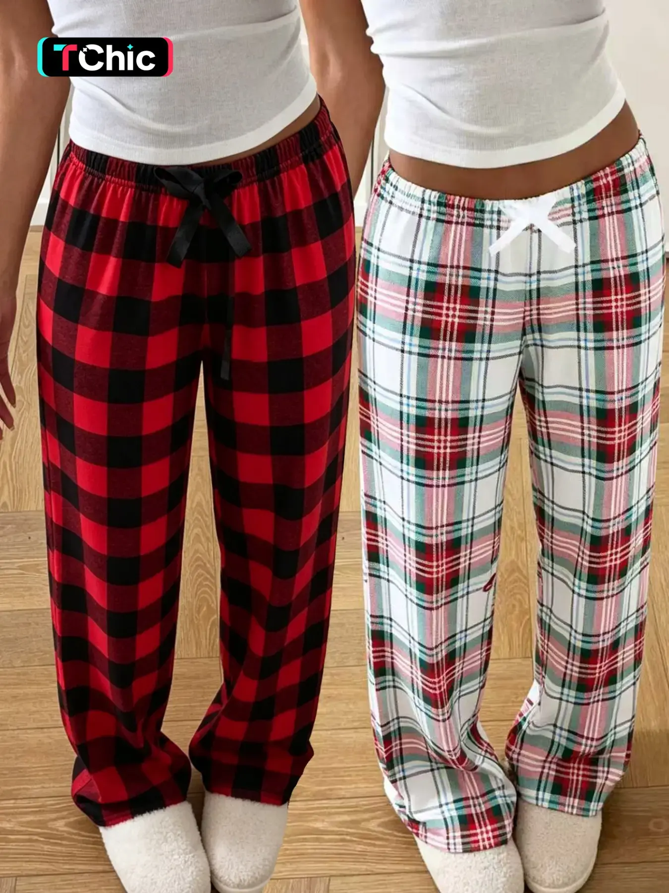 Women's Plaid Print Long Pants Casual Micro-Elastic Sleepwear, Comfortable Home Wear, Can Be Worn Outside, Stylish Loungewear, Lounge Pajama Pants, Cozy Loungewear