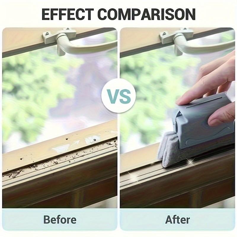 Multifunctional Window Cleaning Tool Set, Includes Plastic Handle & Reusable Sponge Pads, Ideal for Living Room Bedroom Bathroom Kitchen