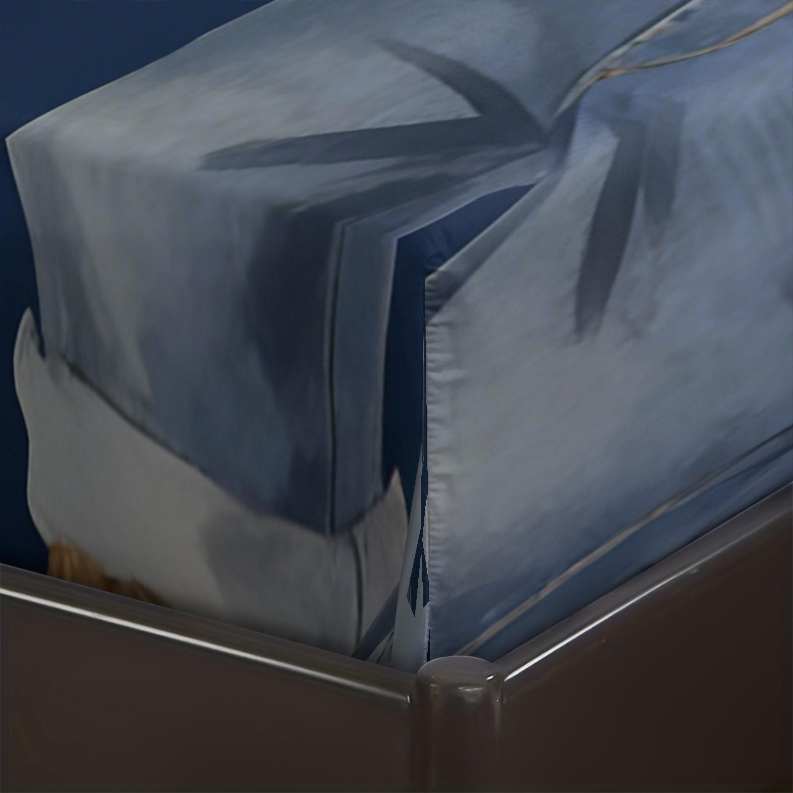 Teddy Bear Pattern Bed Sheet, Comfortable Printed Pattern, Includes 1 Bed Sheet and 2 Pillowcases, Comfortable Bedding, Non slip Dust Cover Suitable for Bedroom and Guest Room, Suitable as a Gift for Children or Adults