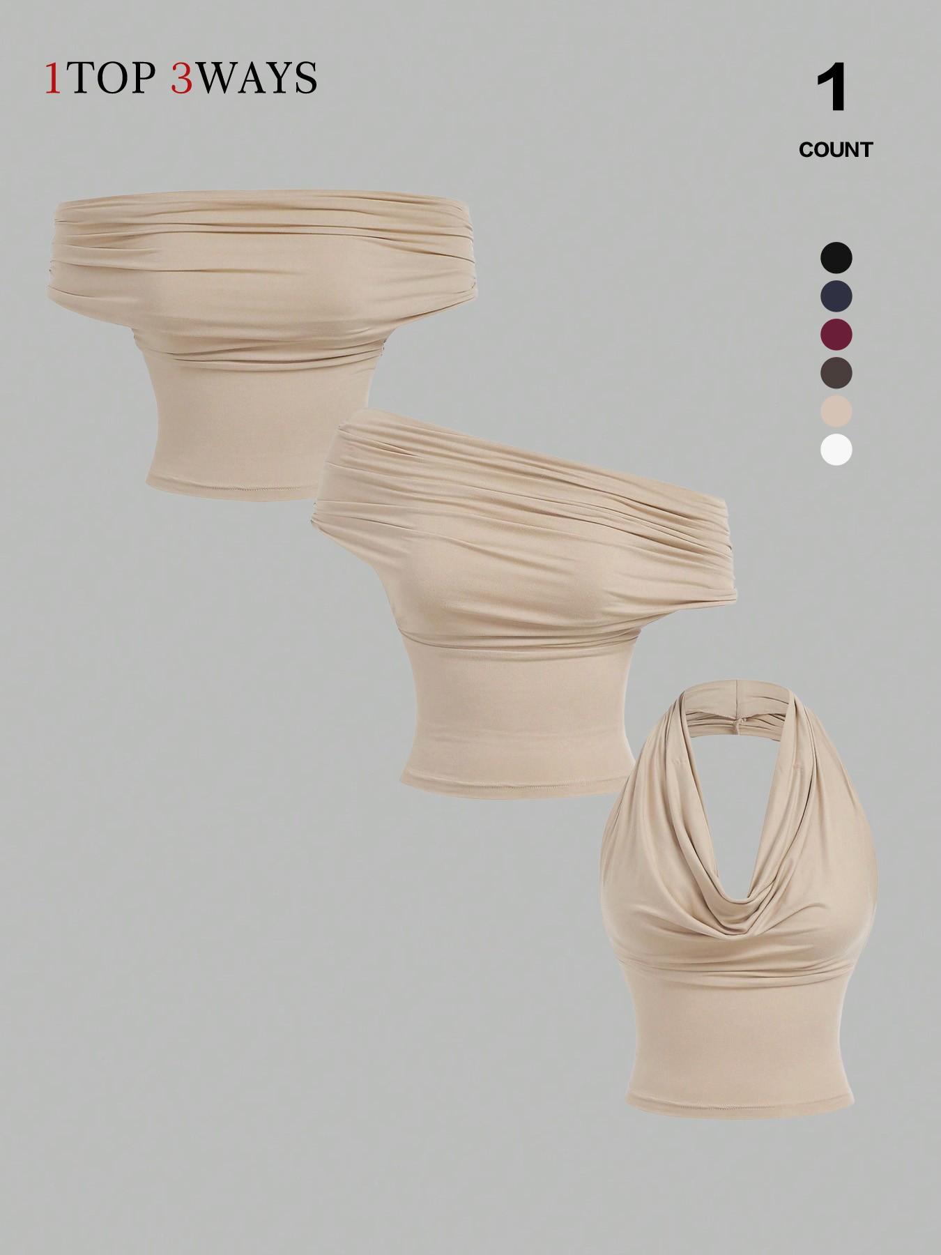 Women's Three-Way Convertible Sleeveless Vest Top, Slim Fit Design, Ideal for Daily Wear & Stylish, Perfect for Trendy Looks