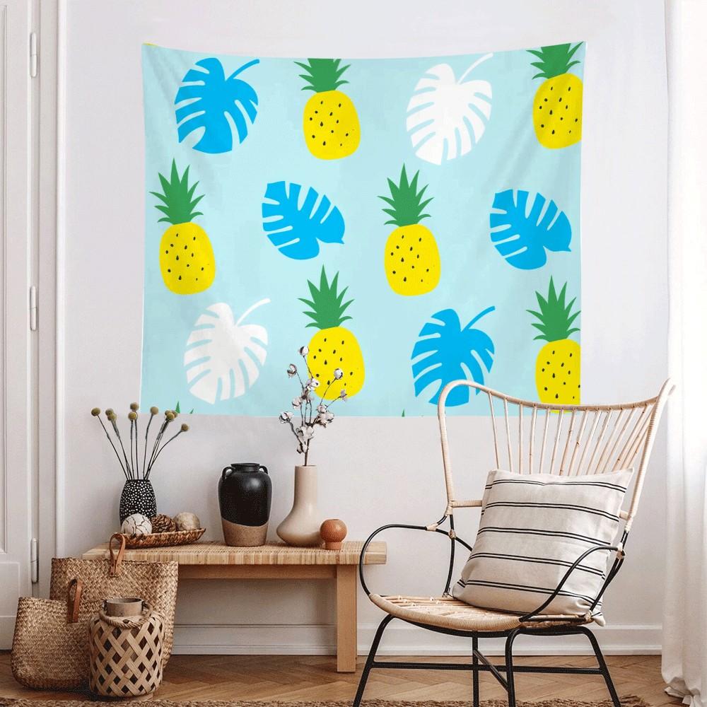 Summer Beach Party Decor Hanging Tapestry, Pineapple Turtle Shell Pattern, Suitable for Living Room, Multiple Sizes Available, Party Decoration