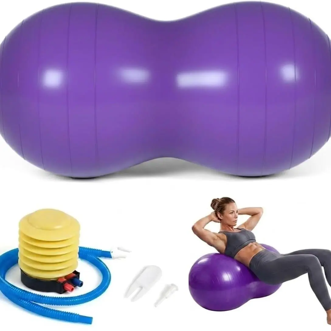 Children Rehabilitation Anti-Explosion Inflatable Yoga Ball, 35*17in Pregnancy Fitness Training Ball, Postpartum Recovery, Physical Therapy, Adult Gym