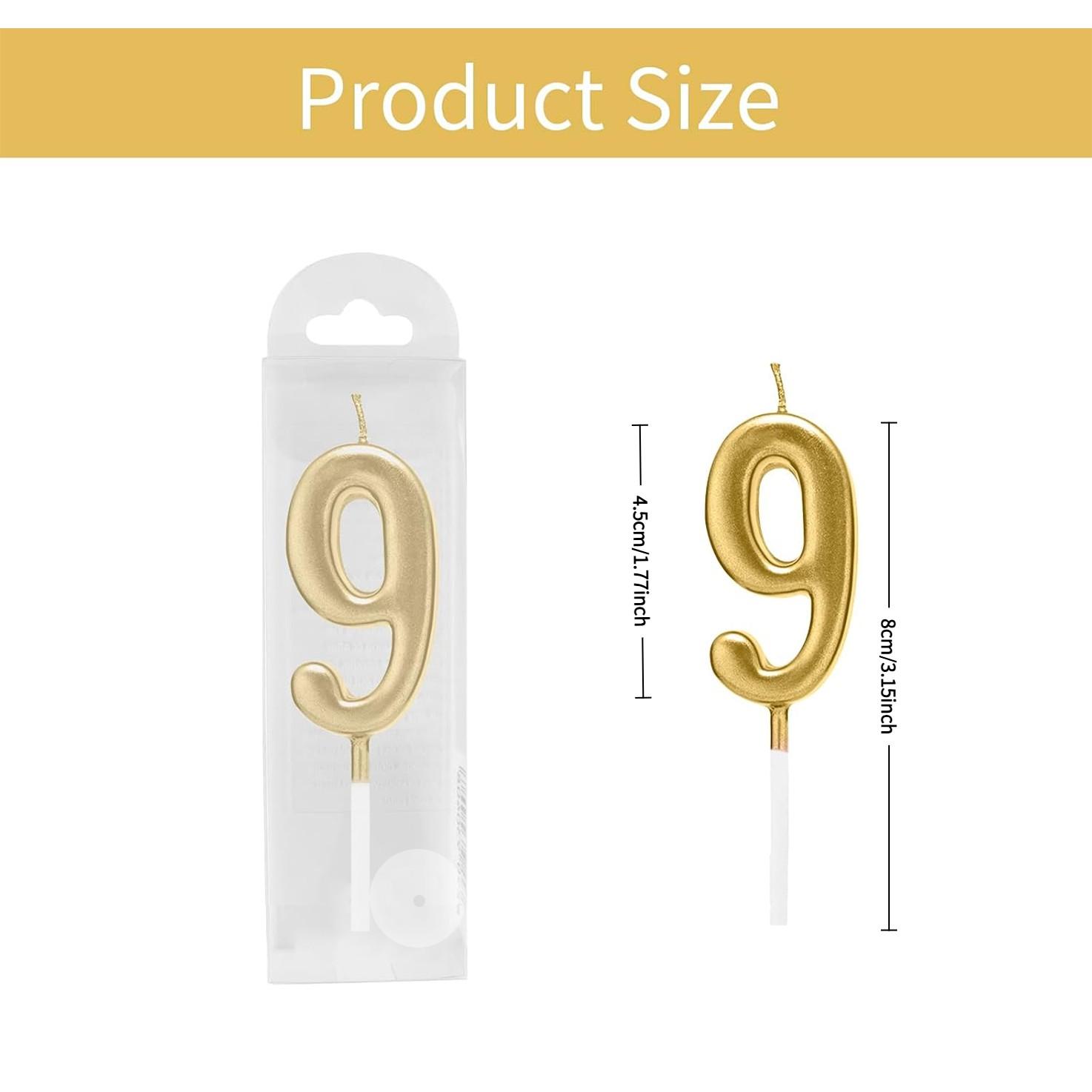 10 Piece Number Birthday Candles, Cake Decorations for Birthdays and Weddings, Numbers 0-9, Perfect for Party Celebrations