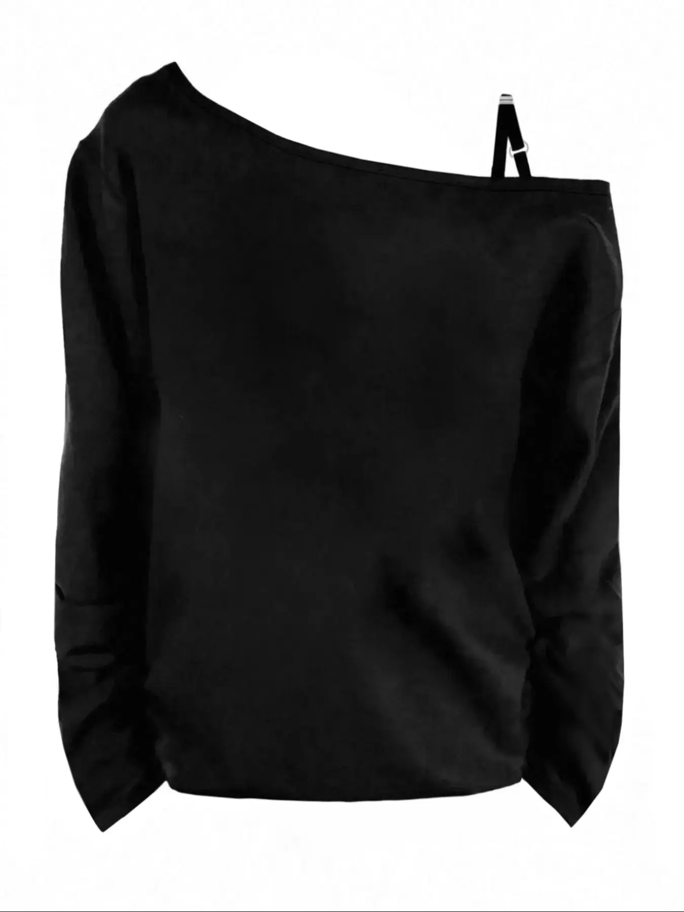Y2K Style Off-Shoulder Long Sleeve Solid Sweatshirt for Women, Fashionable Asymmetrical Design, Versatile and, Perfect for Daily Wear