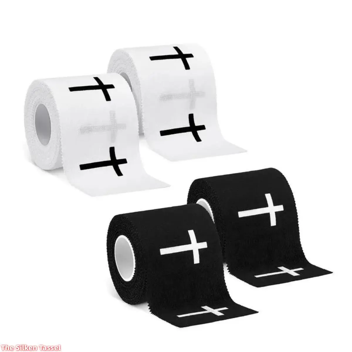 Cotton Base Elastic Wrist Support Tape - 2"x23' Cross Print Religious Gear for Fitness, Baseball - DIY Bag Accessory sohochic