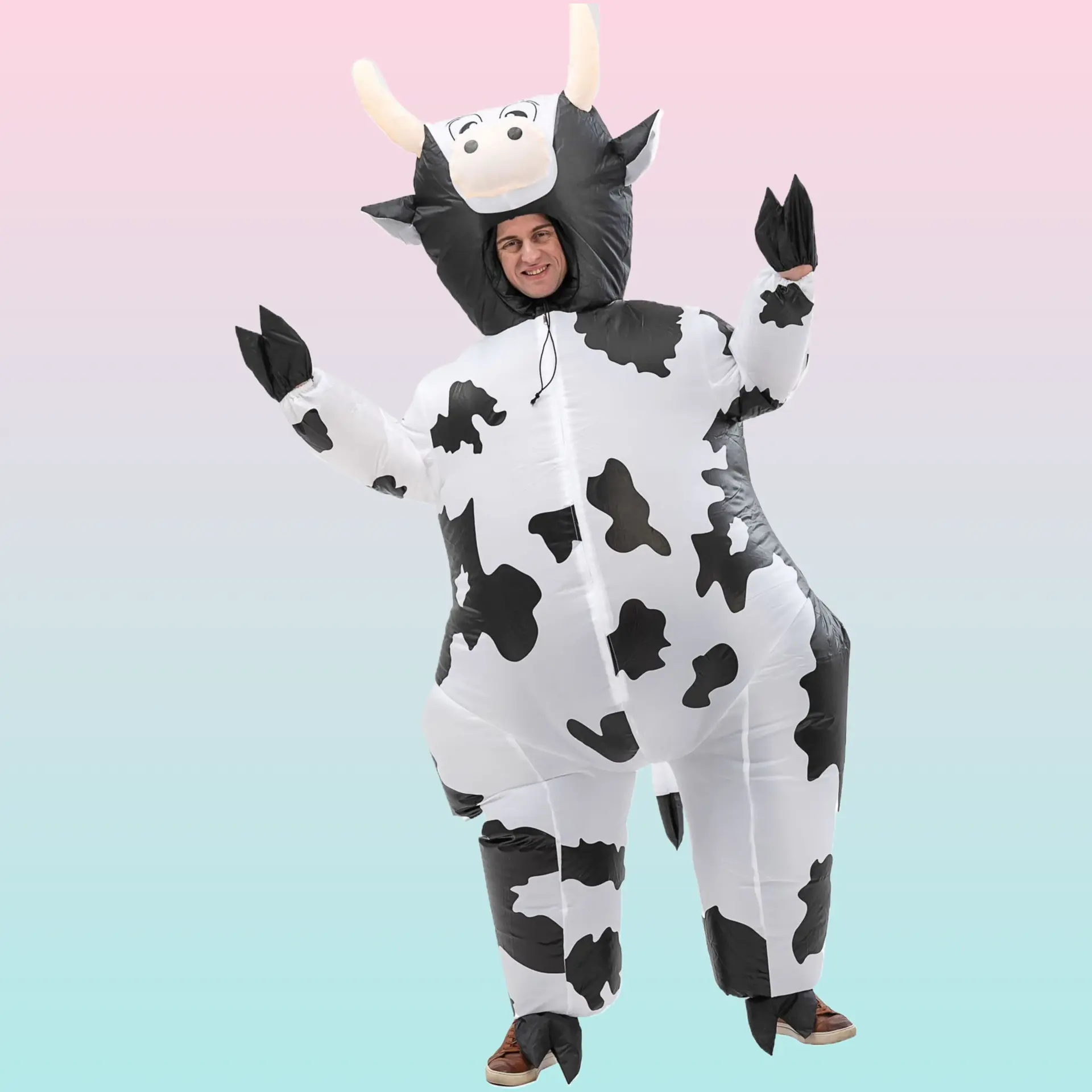 Cow Inflatable Costume Halloween Funny Performance Prop Masquerade Party Animal Mascot Inflatable Outfit