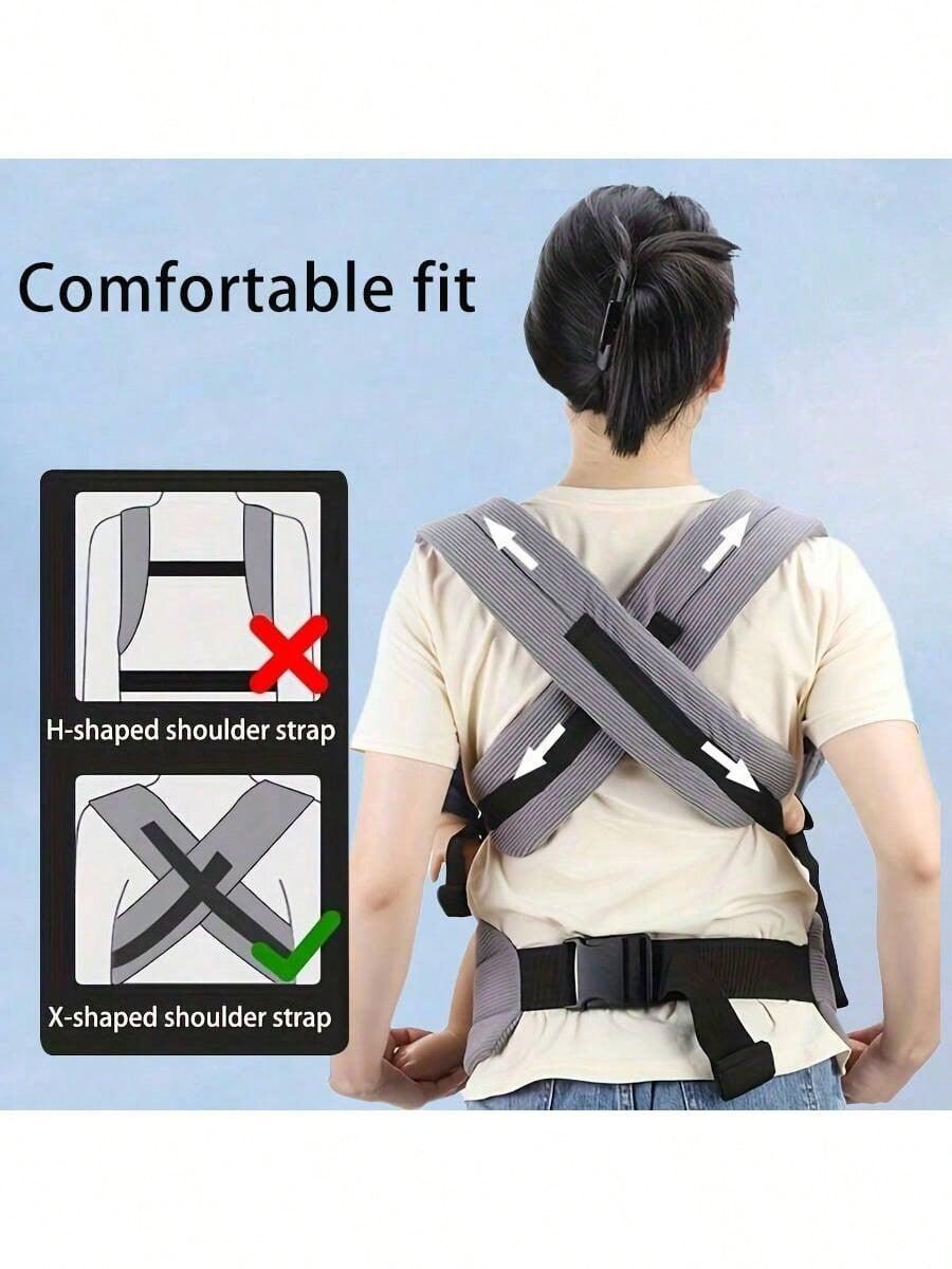 Adjustable Baby Carrier Backpack, Soft Plush Fabric, Four-In-One Multifunctional Design, Lightweight & Breathable, Perfect for Outdoor Use