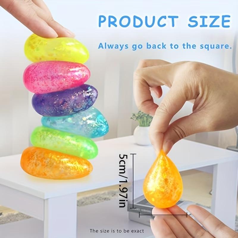 Colorful Crystal Simulated Water-Drop Squishy Toys, Soft & Fun Squeezable Toys, Ideal for Desk Decor & Classroom Rewards, Great Gifts