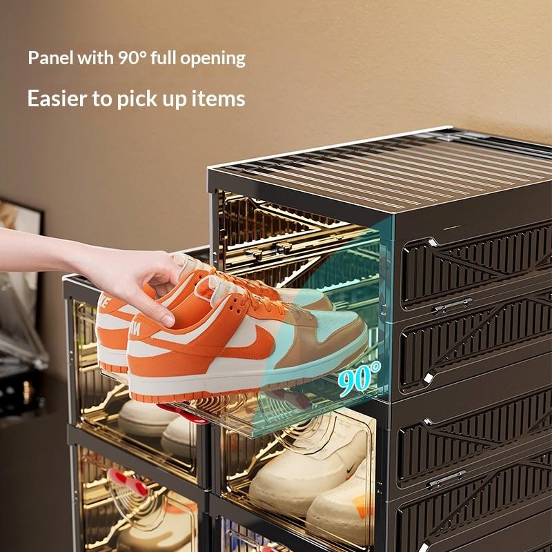 Foldable Sneaker Wall Organizer, Crystal Clear Design, Easy Setup in Seconds, Ideal for Messy Shoes, Available in 1/3/5/6 Sets