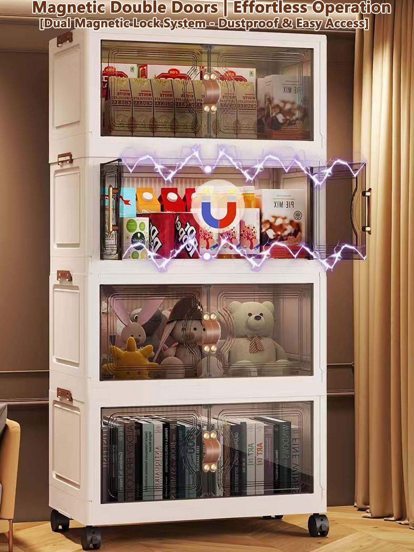 Foldable Storage Box Organizer, Durable Storage Organizer, Home Use Toy & Snack Cabinet, Clothes Organizing Bin, Large Capacity Space-Saving Solution