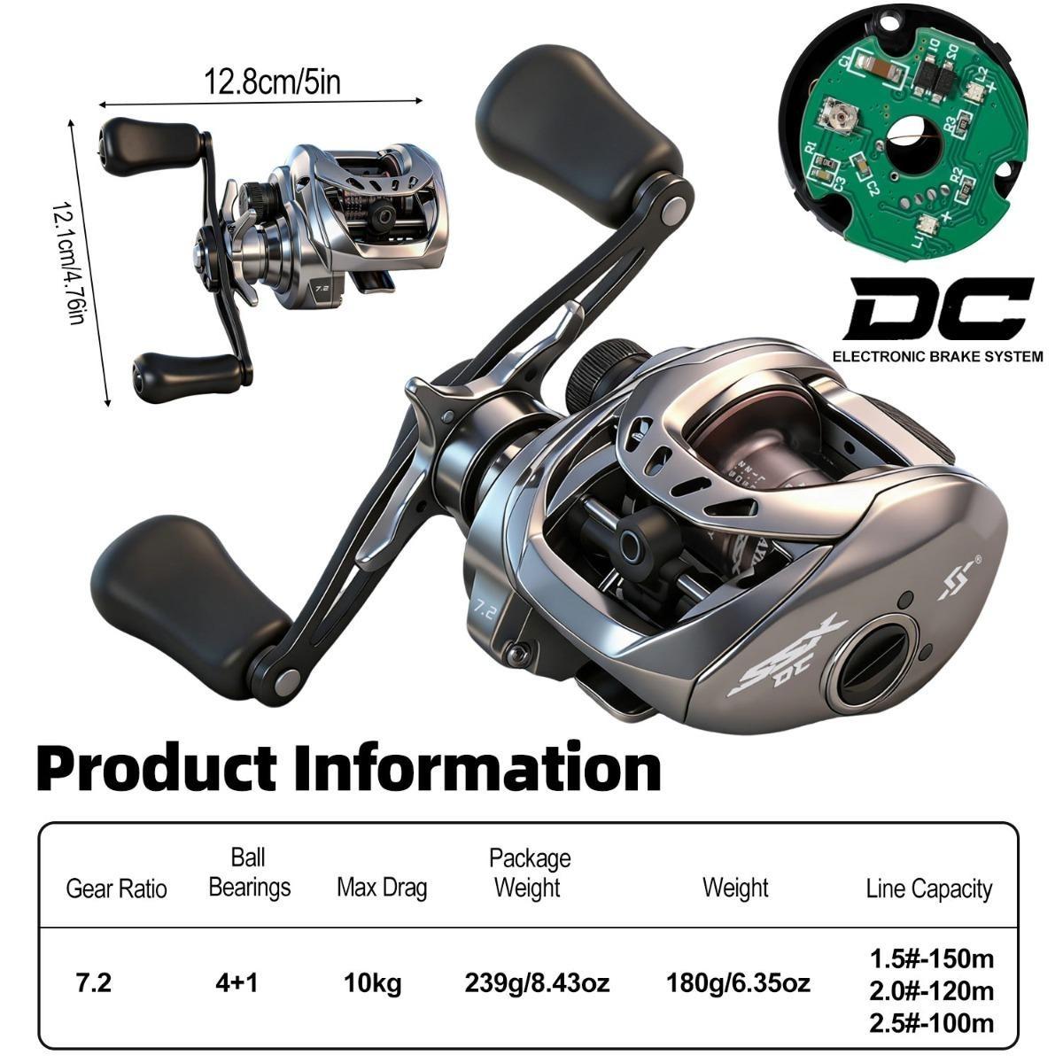 Baitcasting Fishing Reel Ultralight 4+1BB/6+1BB 7.2:1/7.1:1 Gear Ratio DC Baitcaster Reel Smooth and Sensitive, Fishing Reel for Freshwater Saltwater Fishing Baitcasting Fishing Reel Ultralight 4+1BB/6+1BB 7.2:1/7.1:1 Gear Ratio DC Baitcaster Reel Smooth and Sensitive, Fishing Reel for Freshwater Saltwater Fishing