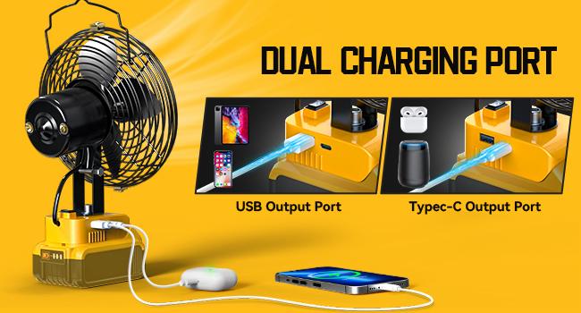 Jobsite Fan Compatible with Dewalt 20V Li-ion Battery, Battery NOT Included, for Industrial, Outdoor, Camping , Construction Site Cooling Jobsite Fan Compatible with Dewalt 20V Li-ion Battery, Battery NOT Included, for Industrial, Outdoor, Camping , Construction Site Cooling