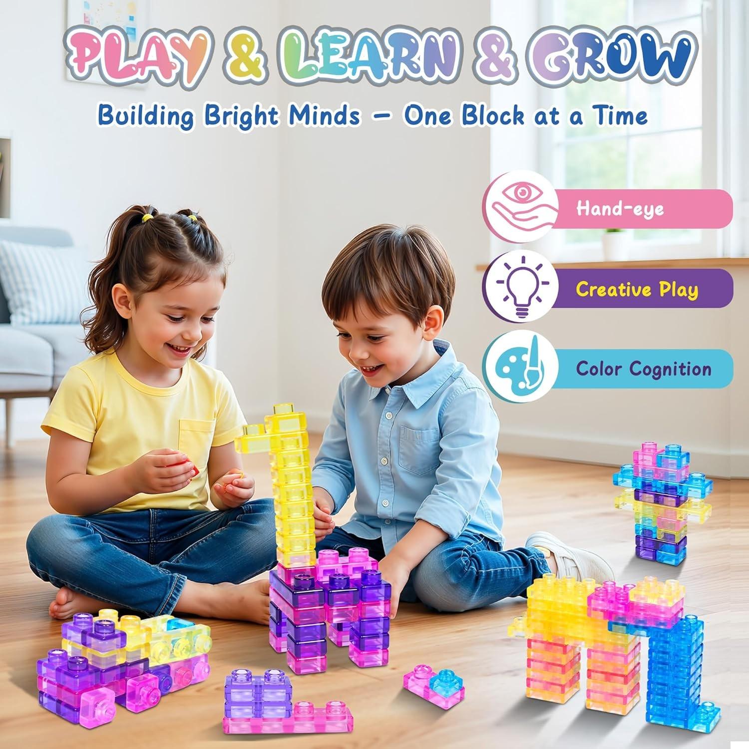 40 Pcs Sensory Soft Building Blocks for Toddlers, Montessori Squishy Stacking Toy Set, Squeezable & Stretchable Playset, Puzzle Blocks for Creative Play