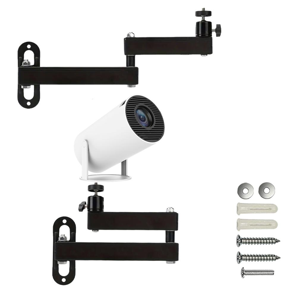 Adjustable Projector Stand, Wall-Mounted Folding PTZ Bracket, Suitable for TV, VCR and Home Theater, Durable Iron Construction, Foldable