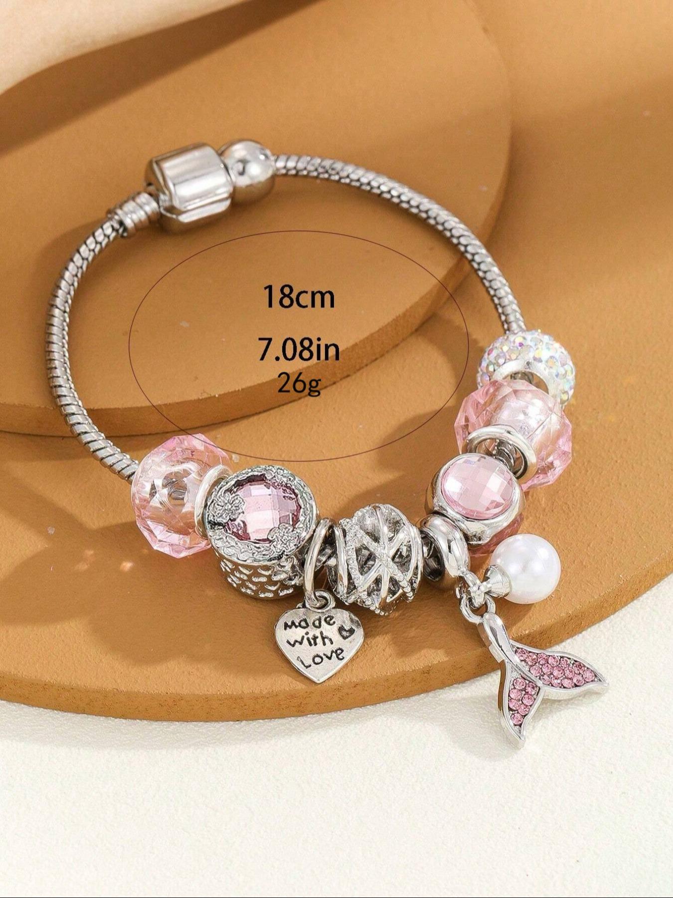 Women's Cute Flower & Rhinestone Fish Tail & Heart Design Bracelet, Fashion Bracelets, Fashion Jewelry for Party, Daily Decor, Trendy All-match & Exquisite Jewelry for Birthday Gift
