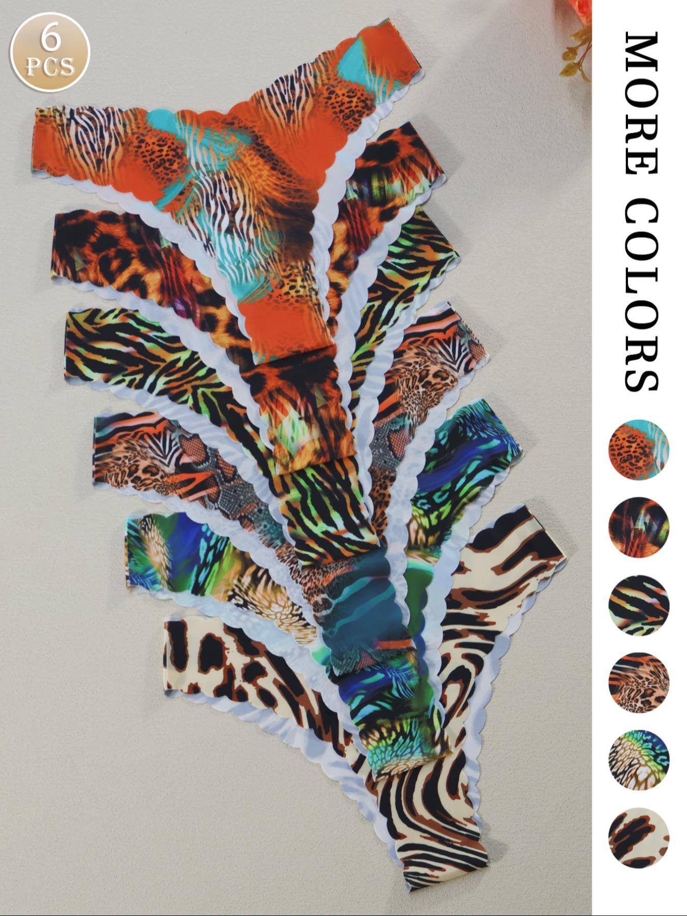 Women's Seamless Wave Design Set, Comfortable Breathable Antibacterial Panties, Fitted All Season Casual Style, Breathable Seamless Knicker