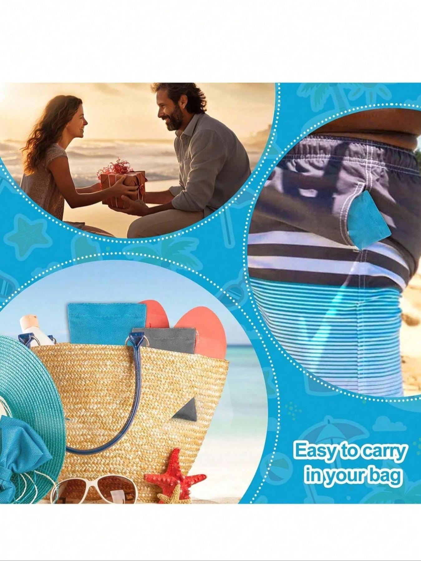 Summer Beach Essentials - Sandproof Beach Bag, Two Size Options, Camping Tools, Soft and Fine, Good Sand Removal, Reusable, Includes Beach Brush and De-Sander