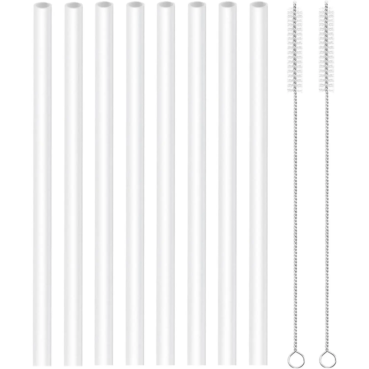 Straws  Compatible with  Water Bottle 32oz,40 Oz -For Hydroflask Tumbler Press In Straw ,8 BPA- Free Long Straws,2 Straw Brushes