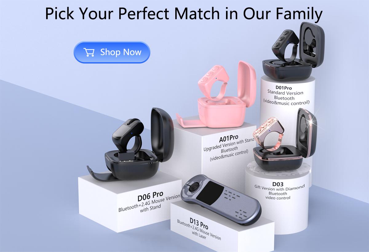 ZOZVO Remote Control Ring Mouse with Touchpad, Bluetooth/2.4G Wireless Scrolling Ring Air Mouse for Short Video, Page Turner for Kindle APP, Selfie and Video Remote For IPhone/IPad/Android/Tablet/Mac/PC/Laptop