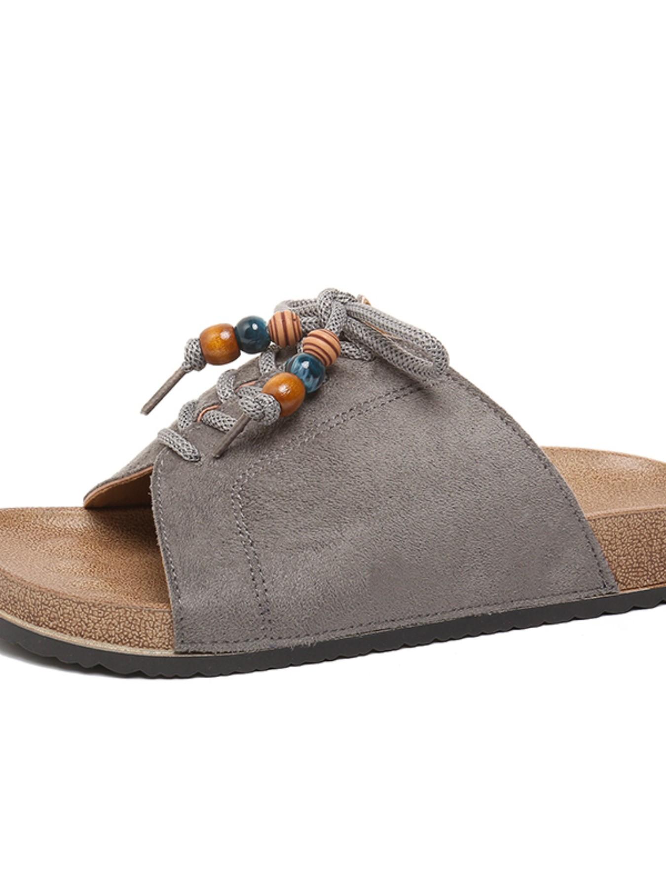 Vintage Style Beaded Sandals, Melanin Chic Design, Perfect for Casual Wear, Comfortable and Stylish Footwear