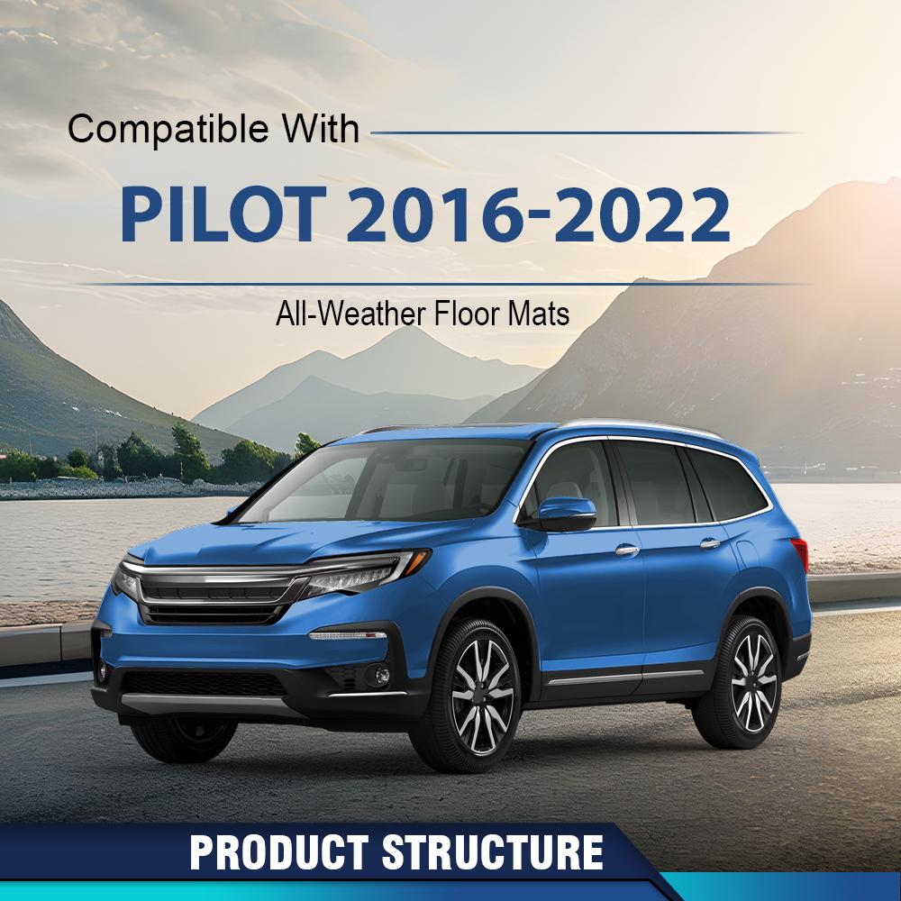 CROSSDESIGN All Weather TPE Car Floor Mats Liner Waterproof Protection Floor Mats Fit for 2016-2022 Honda Pilot Floor Mats Black CROSSDESIGN All Weather TPE Car Floor Mats Liner Waterproof Protection Floor Mats Fit for 2016-2022 Honda Pilot Floor Mats Black